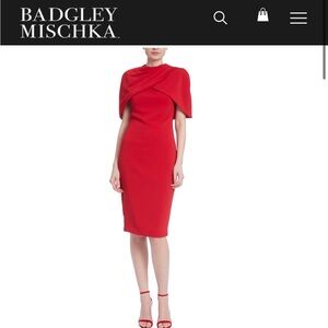 BADGLEY MISCHKA Cape Sleeve Dress Sz 8 NWT